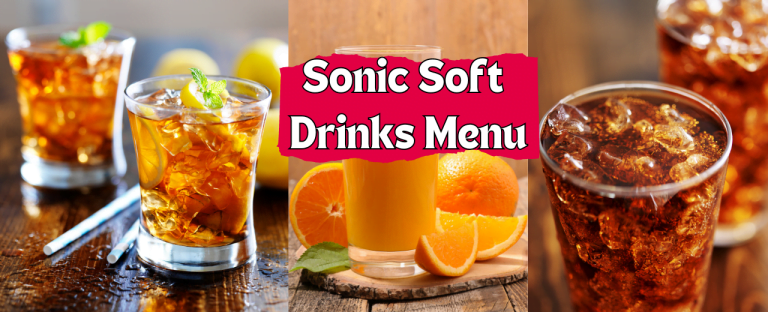 Sonic Soft Drinks Menu