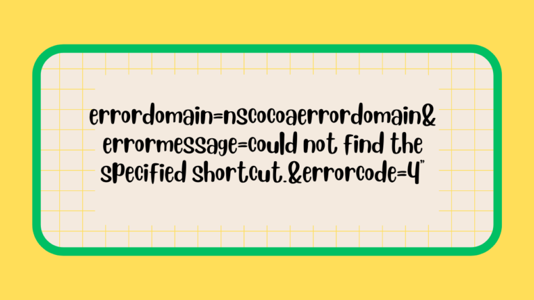 errordomain=nscocoaerrordomain&errormessage=could not find the specified shortcut.&errorcode=4"