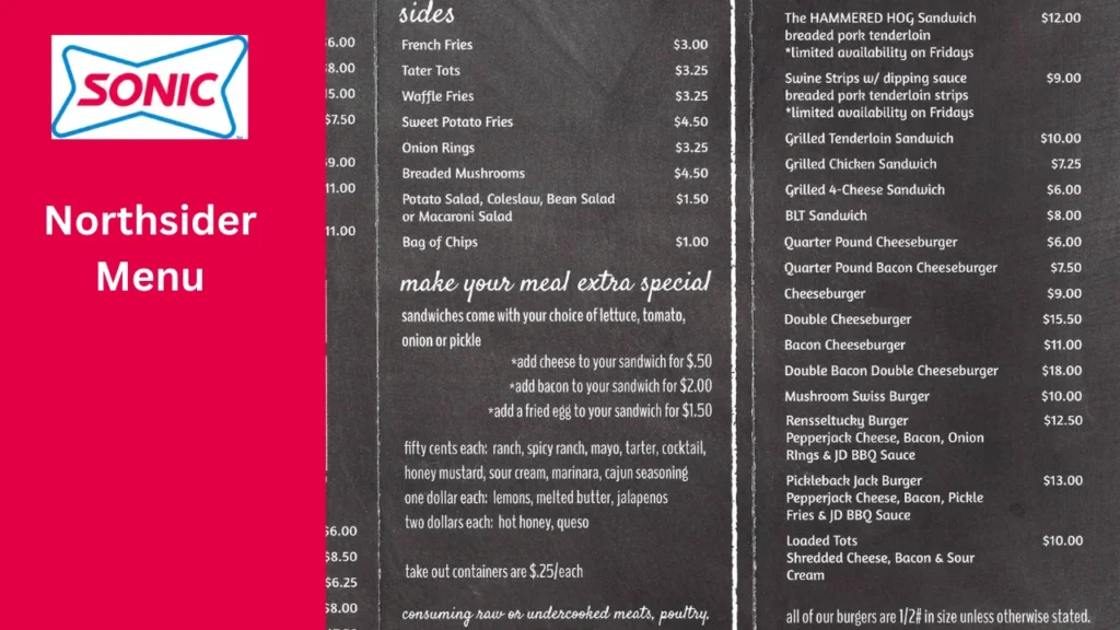 Northsider Menu: A Complete Guide to Dishes, Pricing, Hours, Deals, Delivery, and Reviews 3 Types of Dishes on the Northsider Menu